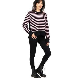 Sonia By Sonia Rykiel Sweater Sz Medium Preppy Skater E Girl Punk Wool Shrunk